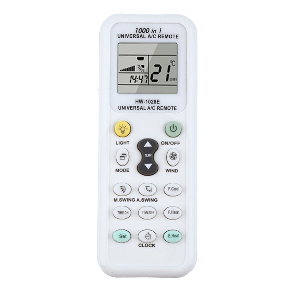 Universal Air Conditioner Remote Control LCD A/C Controller 1000 in 1 Compatible with Mitsubishi Toshiba Hitachi Fujitsu Daewoo LG Sharp Samsung Electrolux Sanyo AUX Gree Haier Huawei - Perfect for Home Office Hotel and Commercial Use