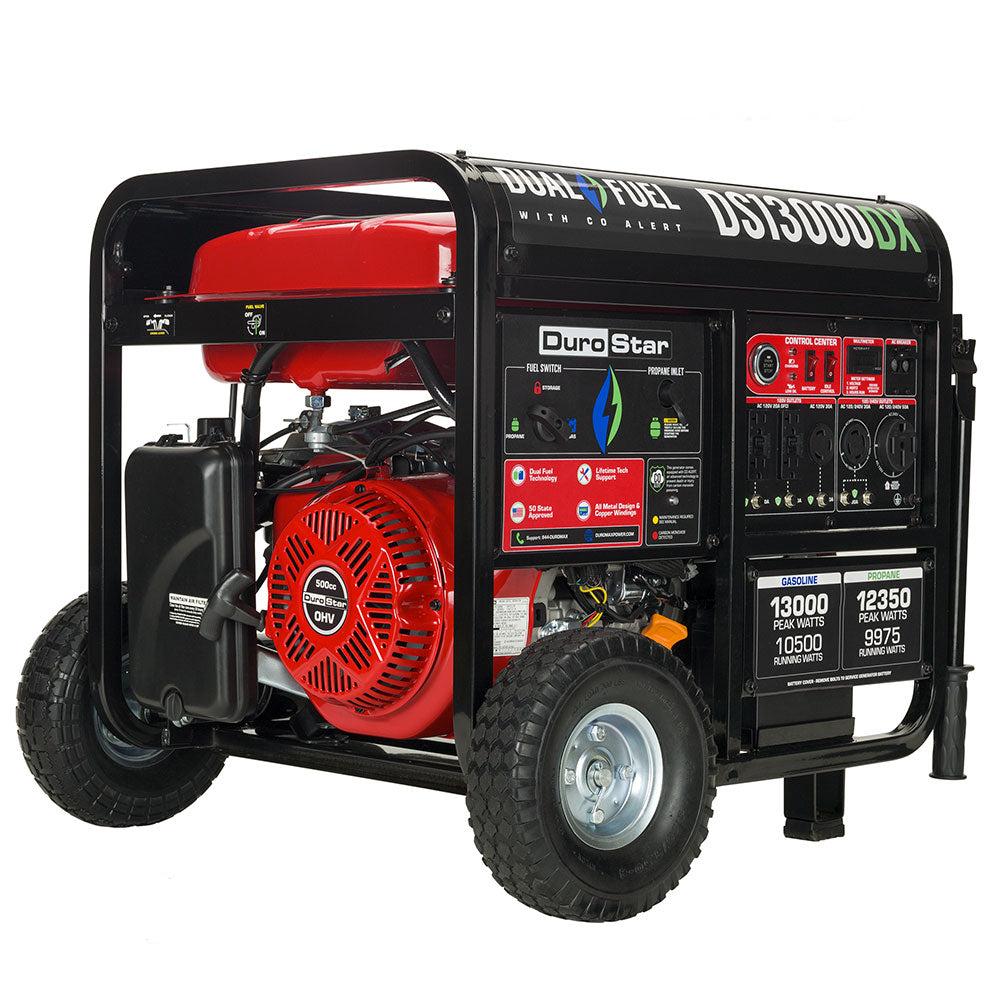 13,000W Dual Fuel Portable Generator with CO Alert - Gas & Propane Powered for Home Backup, Camping & Outdoor Power (EPA & CARB Compliant)