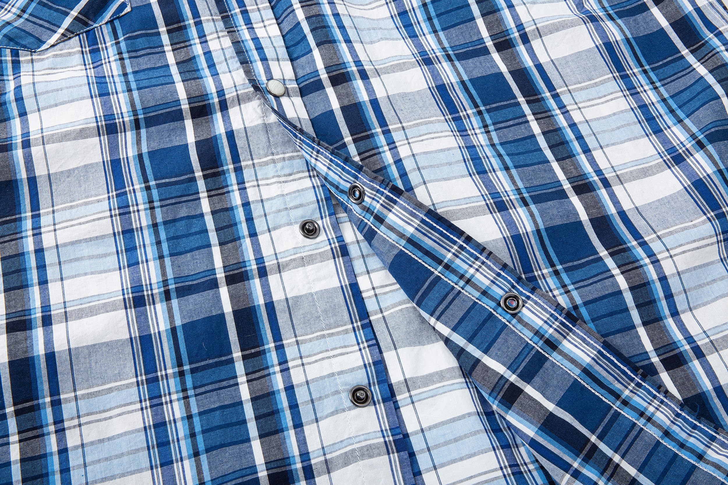 Men's Short Sleeve Western Shirts with Pearl Snap Buttons - Casual Regular Fit Plaid Shirt for Cowboy Style, Country Music Festivals & Outdoor Adventures