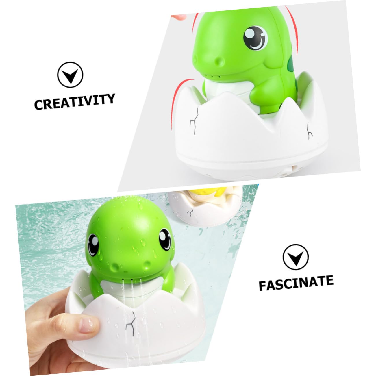HEMOTON 4 Pack Dinosaur Bath Toys with LED Lights - 1200mAh Rechargeable Battery, Fun Bathtub Toys for Kids Toddlers - Perfect for Bath Time Play, Sensory Development & Pool Party Favors