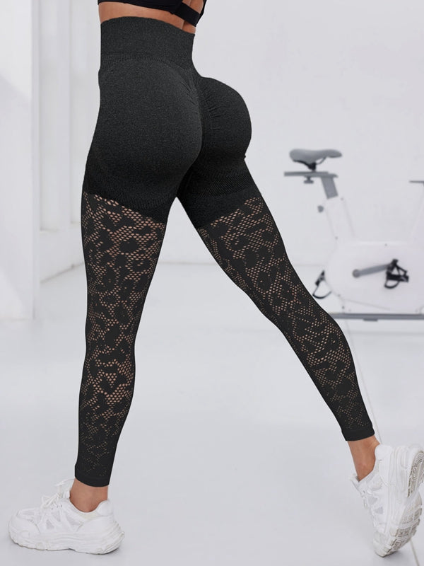 ZASUWA Women's Unique Fishnet Ombre Scrunch Butt Lifting Leggings - Sexy Workout Yoga Gym Running Casual Wear