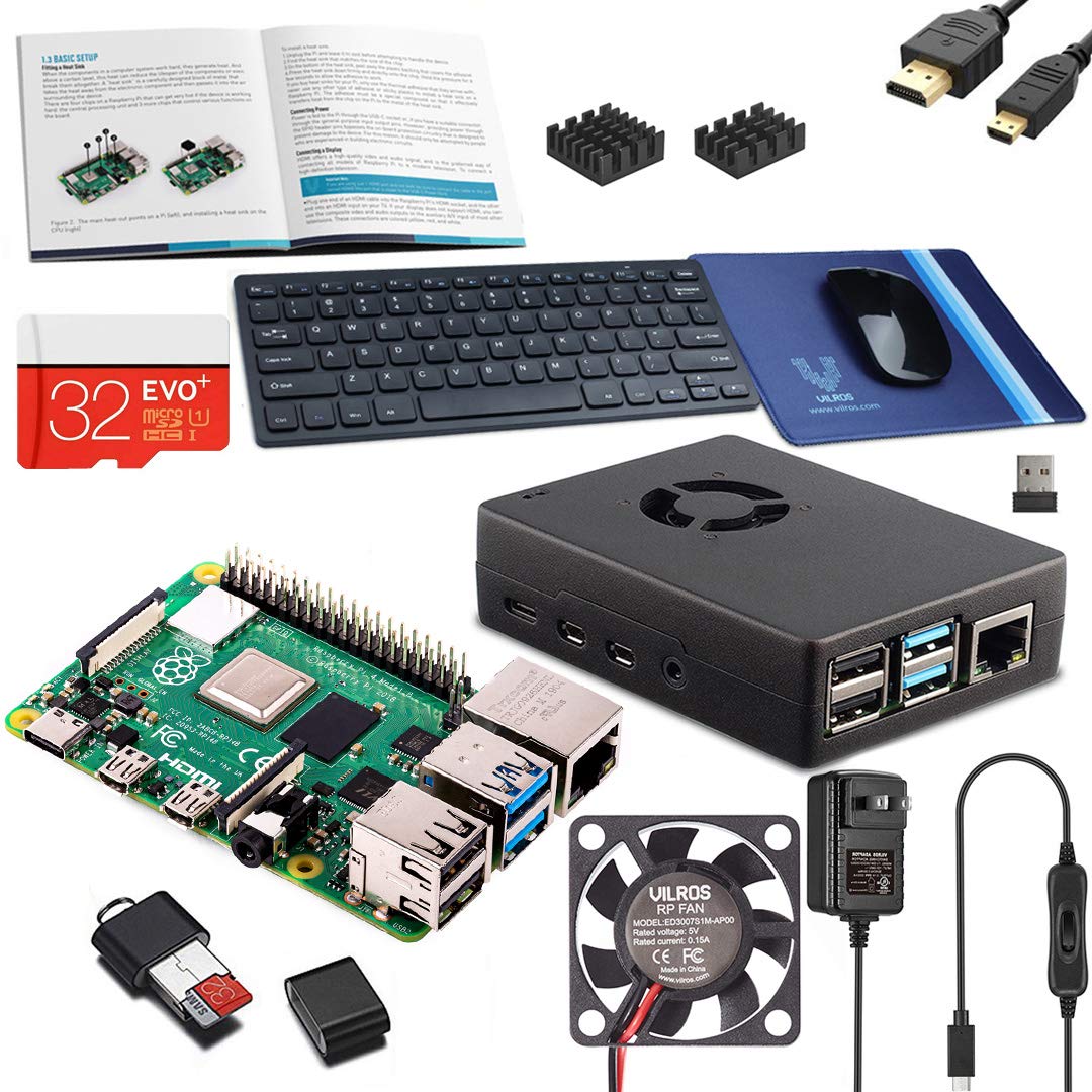 Vilros Raspberry Pi 4 2GB Complete Desktop Kit with Keyboard & Mouse - Perfect for Coding, DIY Projects & Home Office Setup
