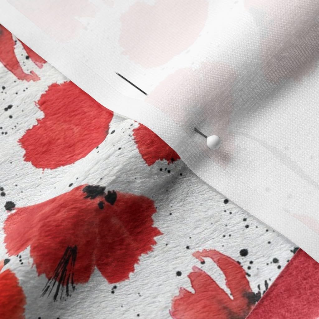 Red Cardinal Poppy Angels Fabric by The Yard - Soft Minky Printed Wholecloth for Quilt Topper, Baby Blankets & Backing | Perfect for Sewing Projects, Nursery Decor & Cozy Home Textiles