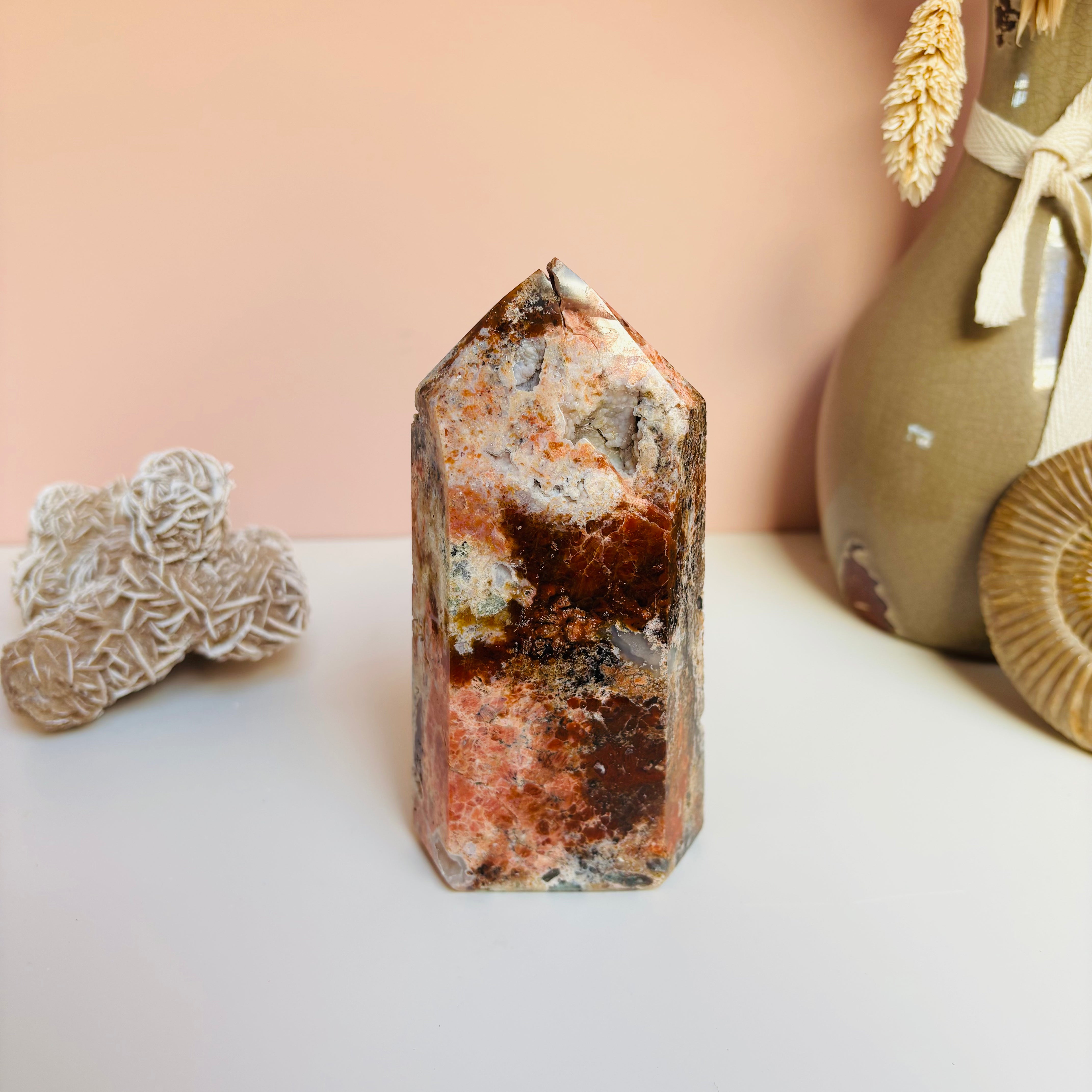 Natural Orange Calcite Point - Healing Crystal for Meditation, Energy Work & Home Decor | Spiritual Growth & Positive Energy