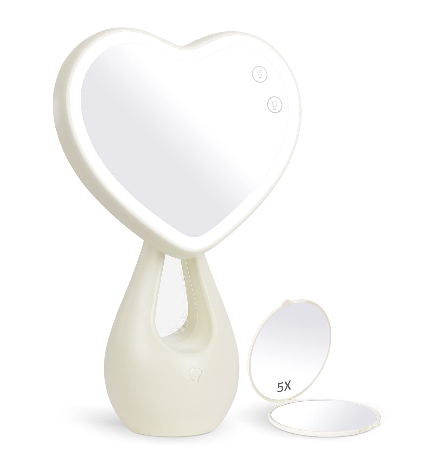 LED Makeup Mirror with Lights - 2000mAh Rechargeable Vanity Mirror with Back Ambient Lighting, Perfect Gift for Women (Daughter, Girlfriend, Wife, Sister) - White | Ideal for Home Makeup, Travel & Dressing Table