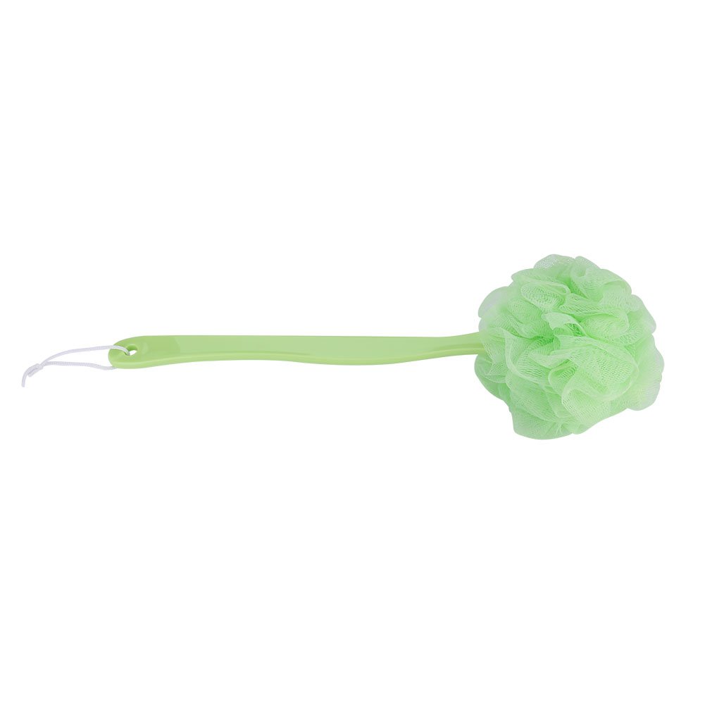 Supersoft Mesh Back Brush with Long Plastic Handle for Shower & Bath - Exfoliating Body Scrubber, Green | Perfect for Hard-to-Reach Areas & Sensitive Skin