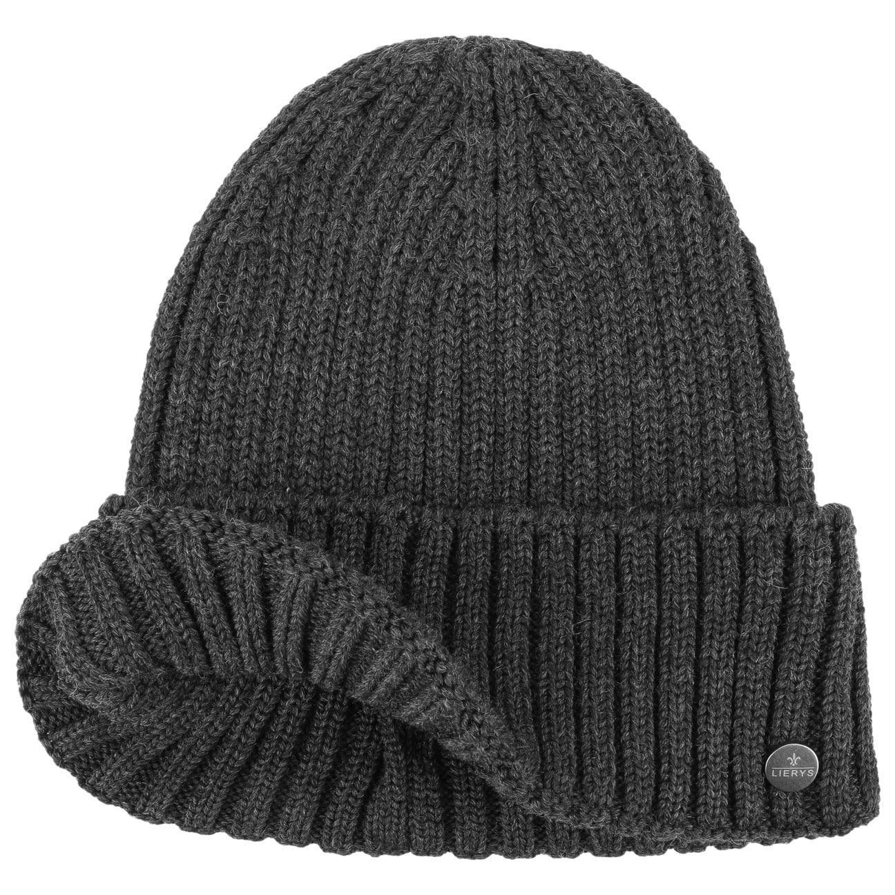 Lierys Merino Wool Knit Beanie with Foldable Cuff - Warm Winter Hat for Men & Women - Perfect for Skiing, Hiking, and Cold Weather Activities