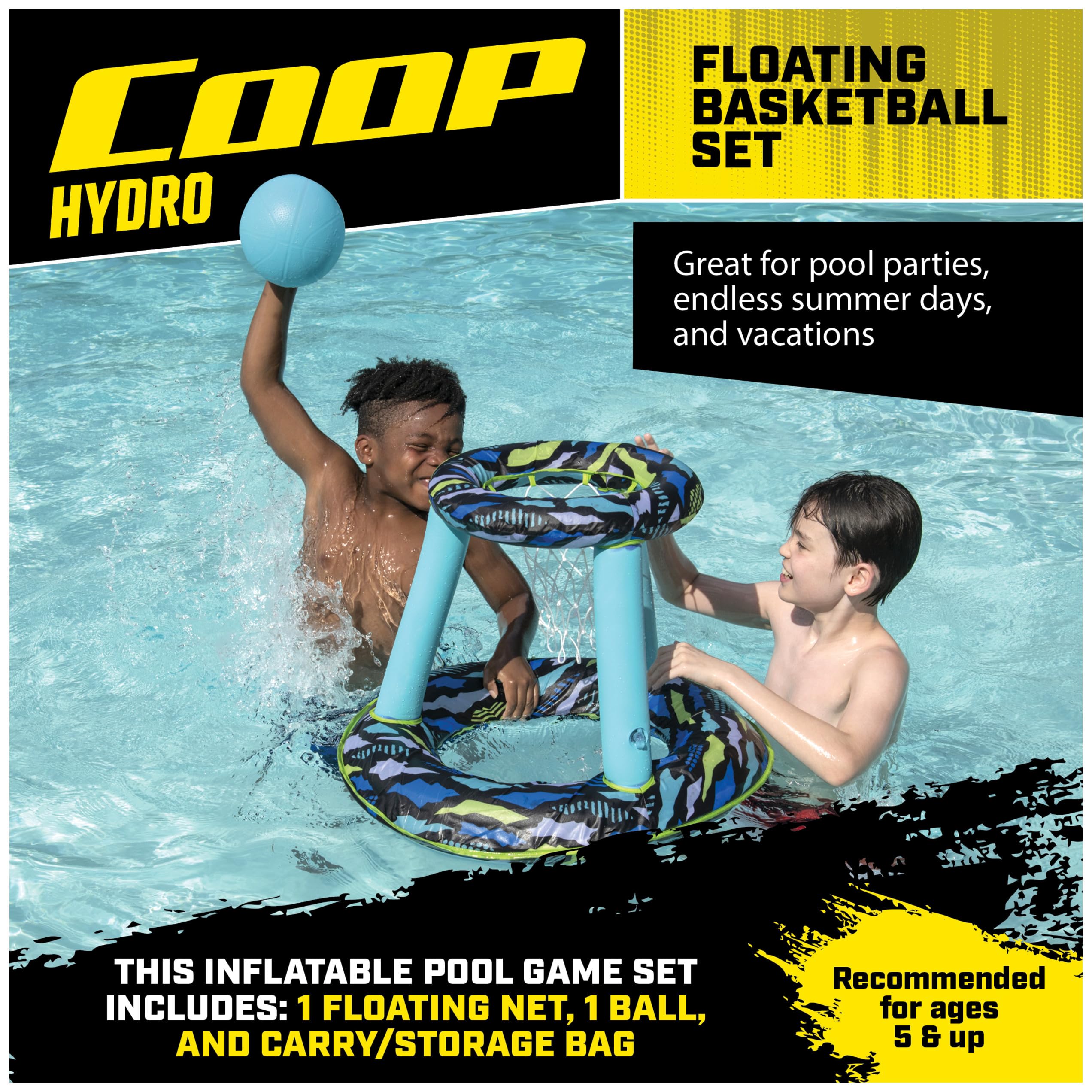 Swimways Hydro Spring Hoops - Floating Pool Basketball Game Toy for Kids & Adults - Fun Water Sports Equipment for Backyard Swimming Pool, Beach & Summer Parties