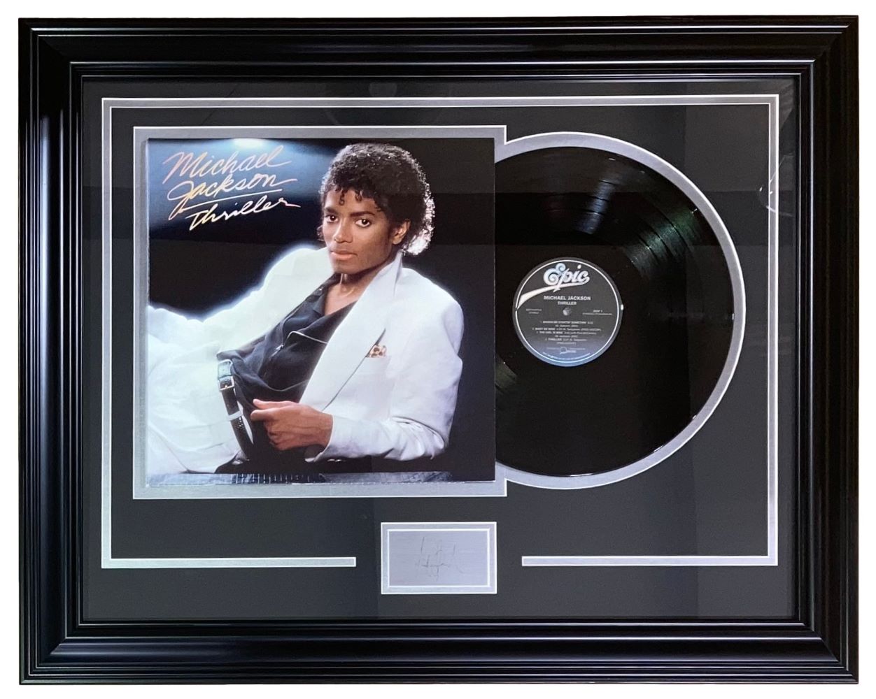 Michael Jackson Thriller Vinyl Record Framed with Laser Engraved Signature - Perfect for Music Lovers & Home Decor
