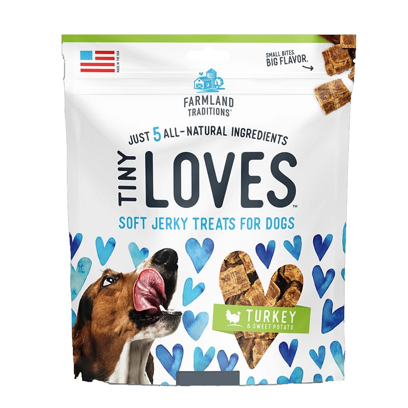 Farmland Traditions Tiny Loves Turkey & Sweet Potato Soft Jerky Dog Treats 5oz - Grain-Free, All-Natural Puppy Snacks for Training & Rewards - Perfect for Small Dogs & Sensitive Stomachs