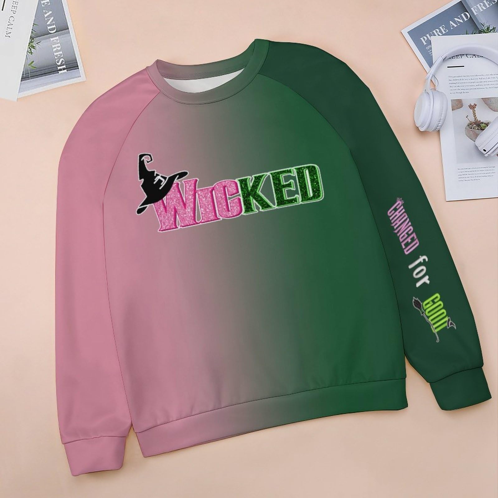2024 Wicked Movie Musical Hooded Sweatshirts for Kids - Boys & Girls Long Sleeve Crewneck Shirts - Perfect for Halloween Costumes, School Plays & Broadway Fans