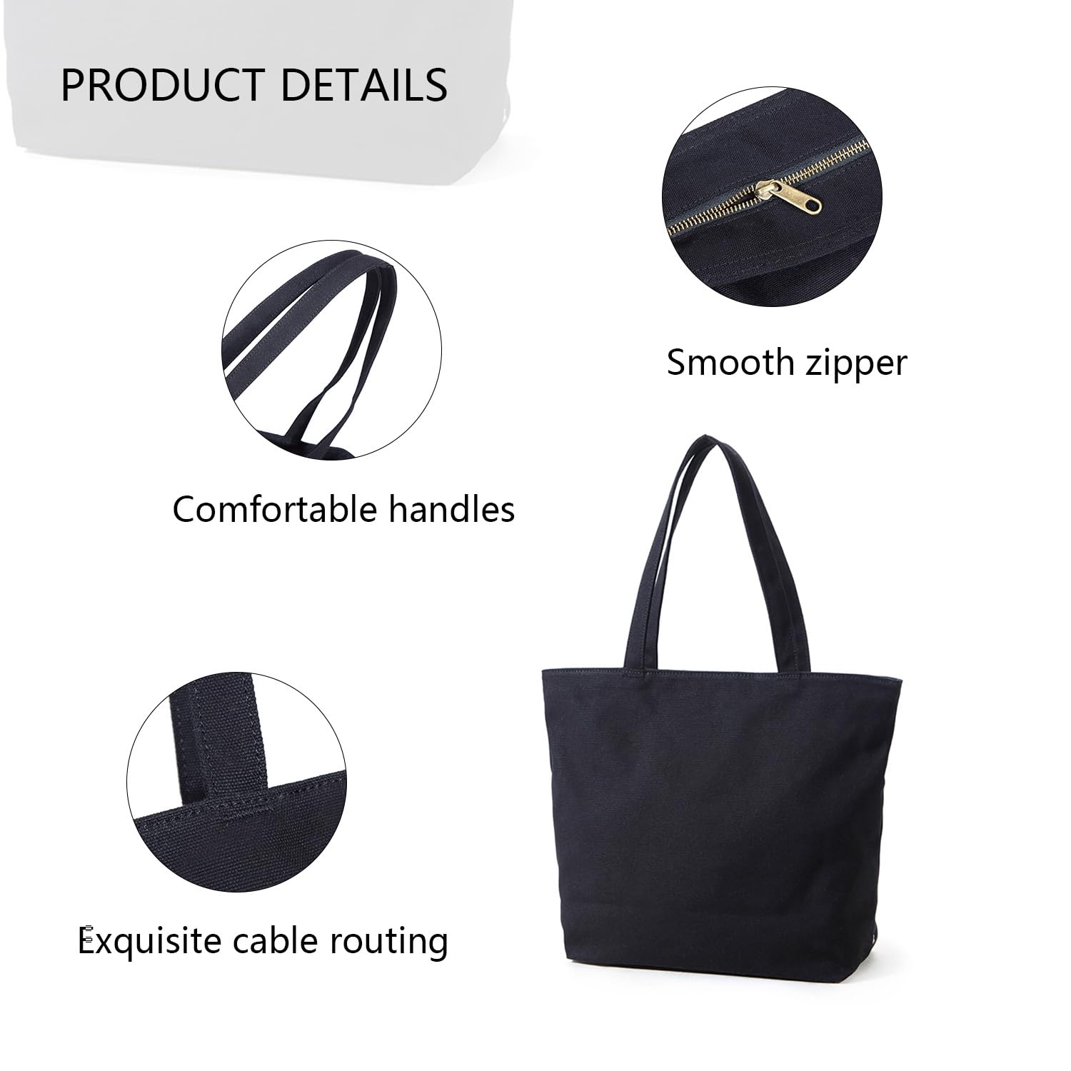 Women's Cotton Canvas Tote Bag - Stylish Shoulder Handbag for Travel, Shopping & Everyday Use | Durable & Lightweight Purse for Work, Beach & Casual Outings