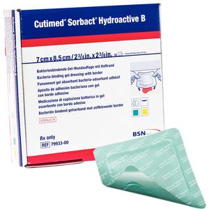 BSN Jobst Cutimed Sorbact Hydroactive B Wound Dressing - 5cm x 6.5cm (2.8 x 3.3 inches) - Advanced Antimicrobial Wound Care for Chronic Wounds, Ulcers, and Post-Surgical Protection