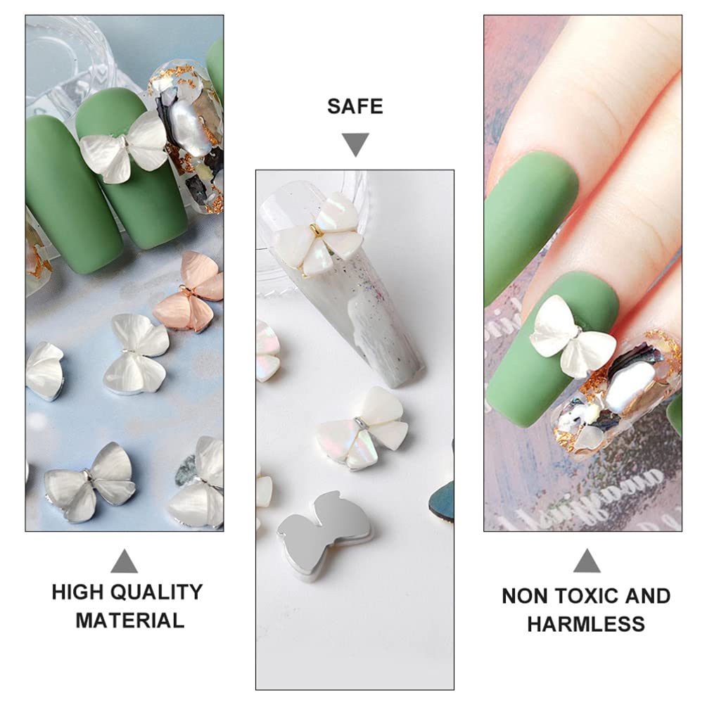 Beaupretty 6pcs Nail Art Studs with Bowknot Design - Self-Adhesive Nail Decals for Manicure & Nail Art - Perfect for DIY Nail Decoration, Parties, Weddings and Special Occasions