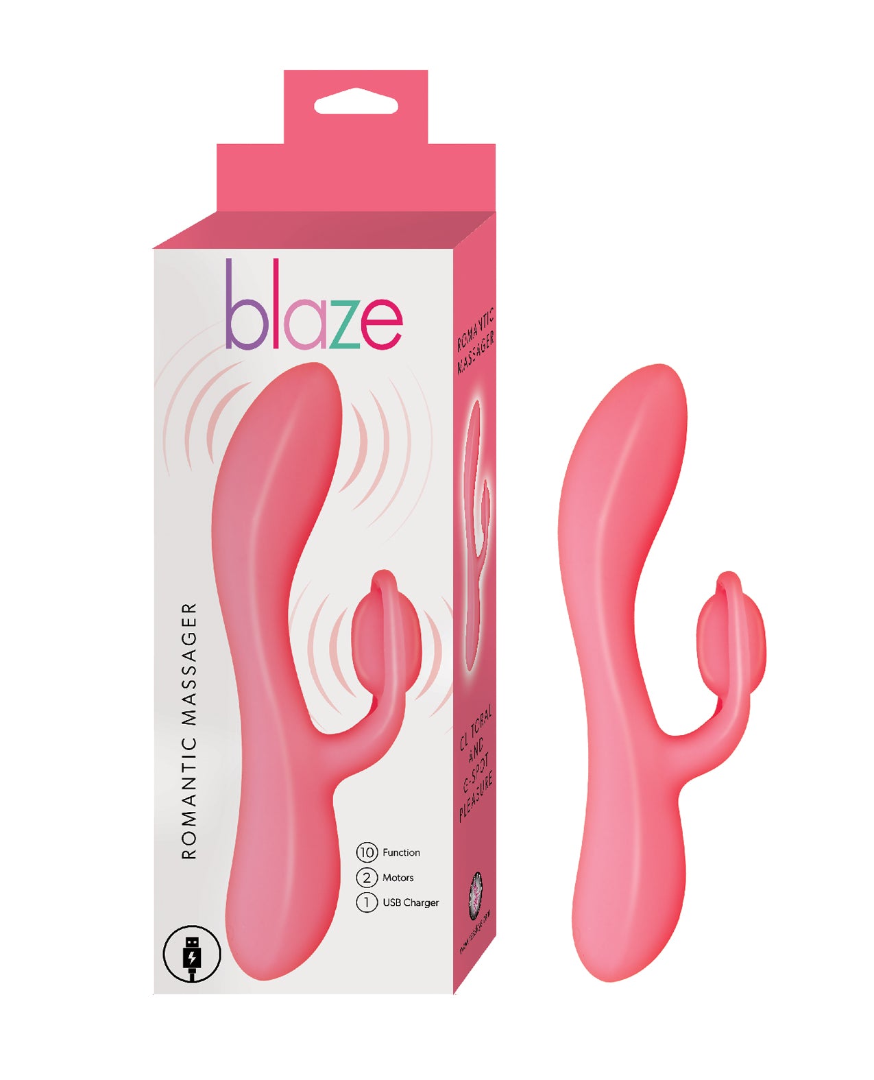 Blazing Romantic Rechargeable Silicone Rabbit Vibrator - Red | Powerful Dual Stimulation for Women | Perfect for Solo Play & Couples Intimacy