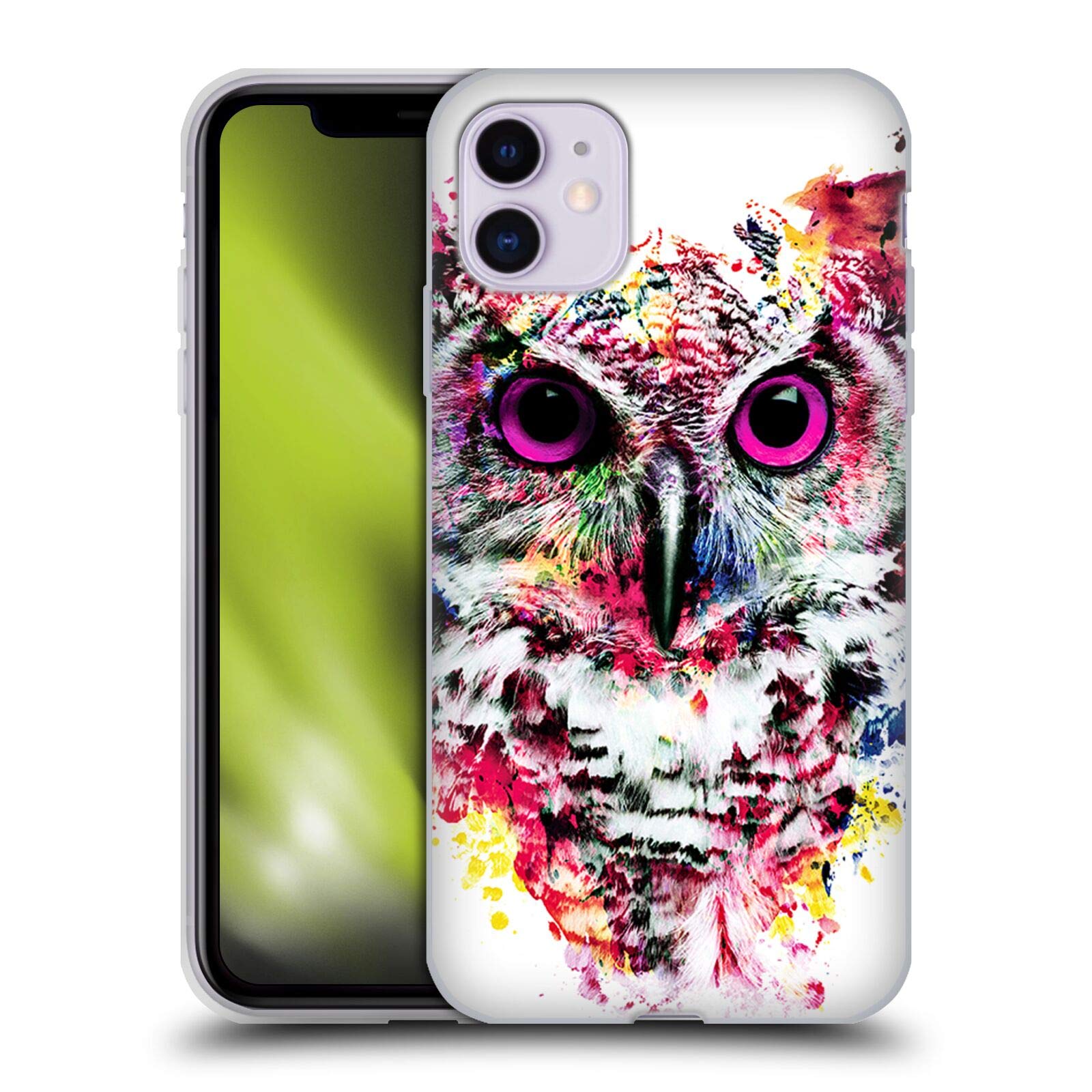 Officially Licensed Riza Peker Owl Soft Gel Case for Apple iPhone 11 - Cute Animal Phone Cover with Shock Absorption | Perfect for Daily Use, Work & Outdoor Activities