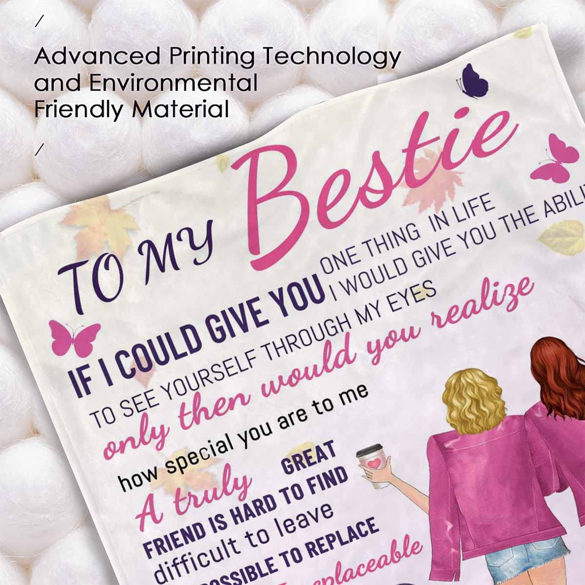 Custom Best Friend Blanket for Women - Personalized Photo Throw Blanket for BFF, Sister & Couples - 70