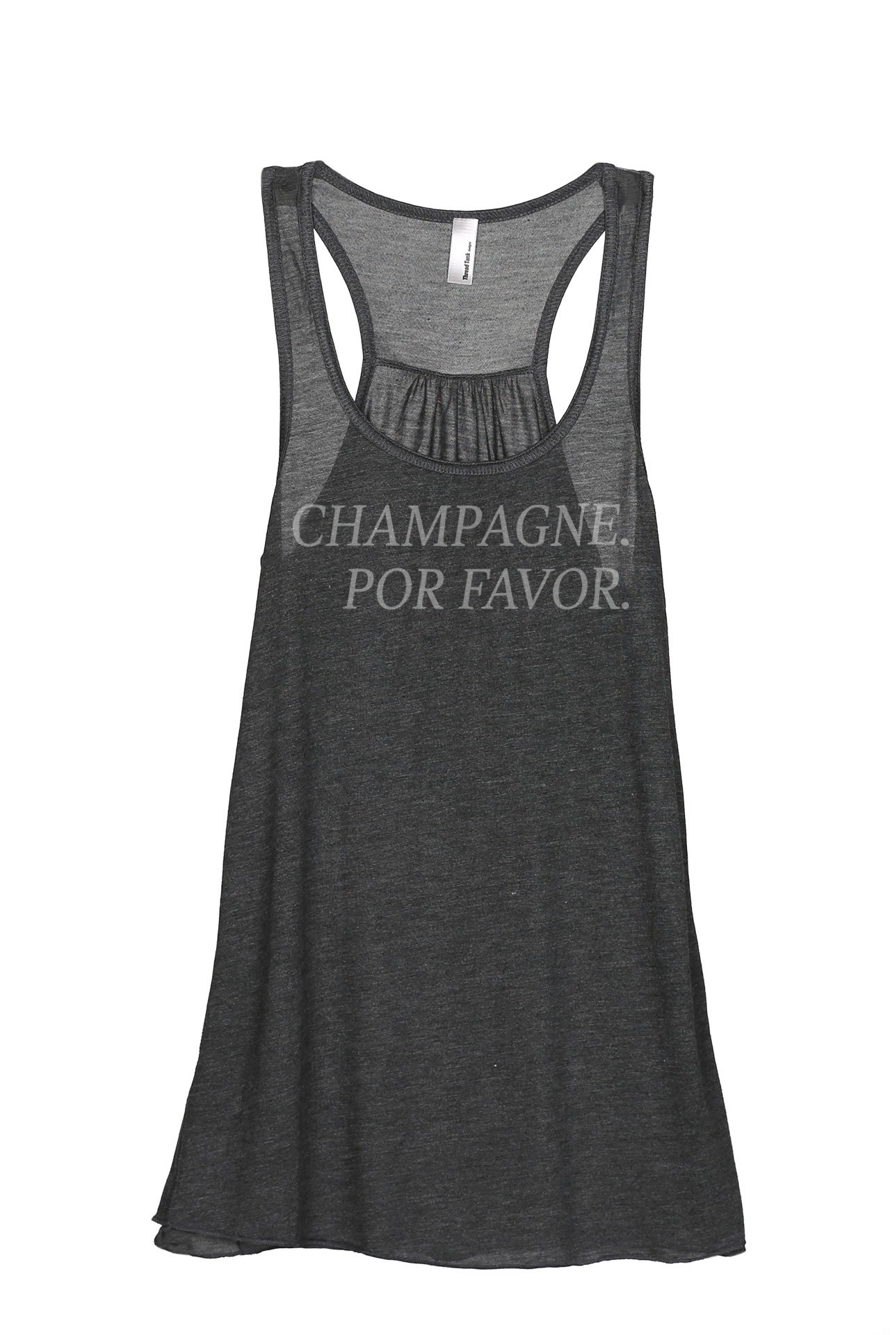 Champagne Por Favor Women's Sleeveless Flowy Racerback Tank Top - Breathable Summer Casual Wear for Beach, Yoga & Everyday Outfits
