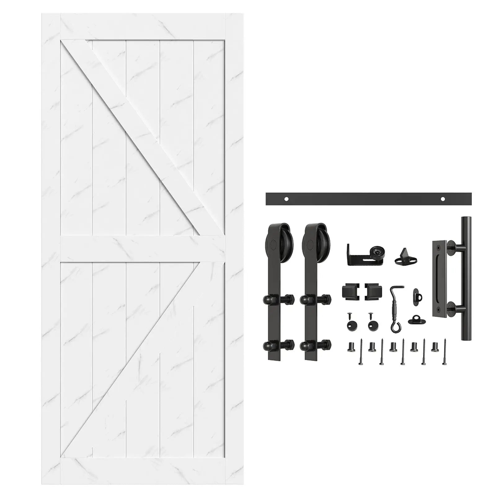 Bestier 36Inch x 84Inch Rustic Sliding Barn Door - Solid Wood, Hardware Included - Perfect for Bedroom, Closet, or Farmhouse Style Home Decor