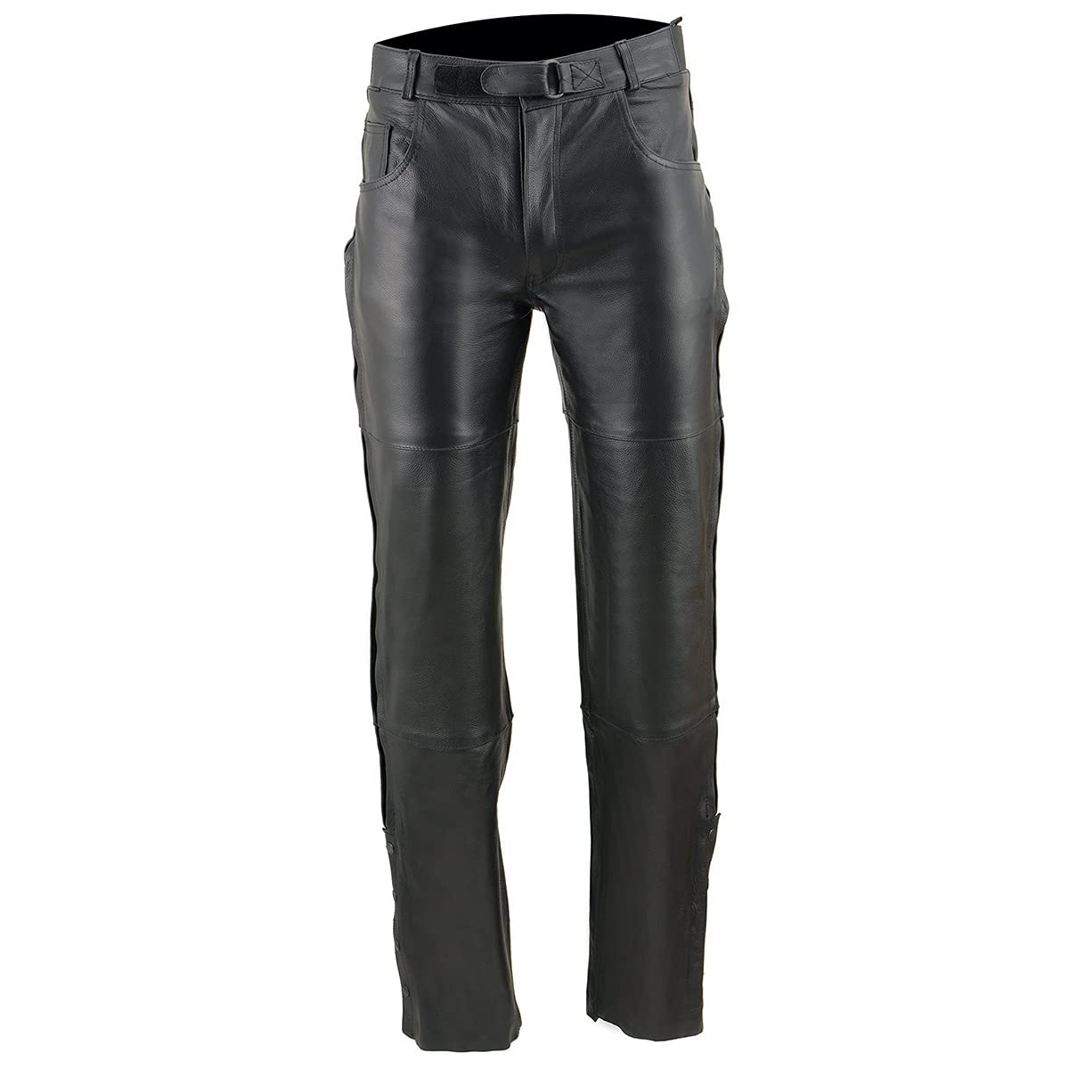 Milwaukee Leather SH1150 Men's Black Leather Motorcycle Over Pants with Jean Style Pockets - Durable Riding Gear for Harley, Cruiser & Touring Bikes - Perfect for Commuting, Road Trips & Motorcycle Adventures