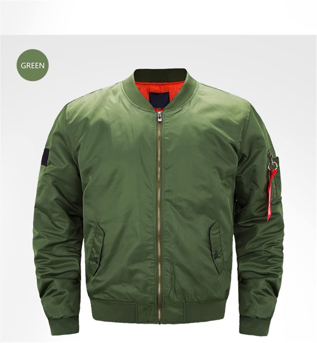 Men's Slim Fit Bomber Jacket - Military Style Casual Zipper Coat for Men | Perfect for Outdoor Activities, Travel & Everyday Wear