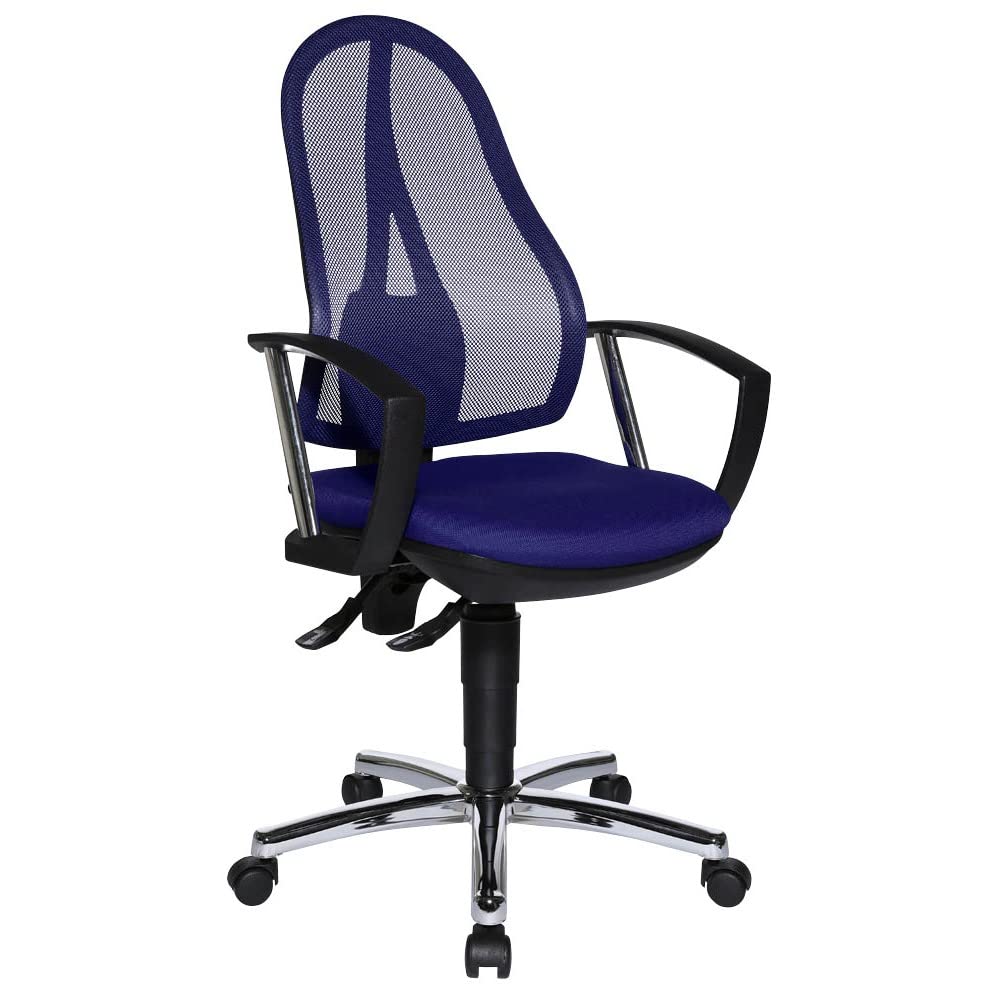 OP79A T38 Open Point P Plus Ergonomic Office Chair with Lumbar Support - Blue Mesh Back & Adjustable Height - Perfect for Home Office, Gaming & Workspace Comfort