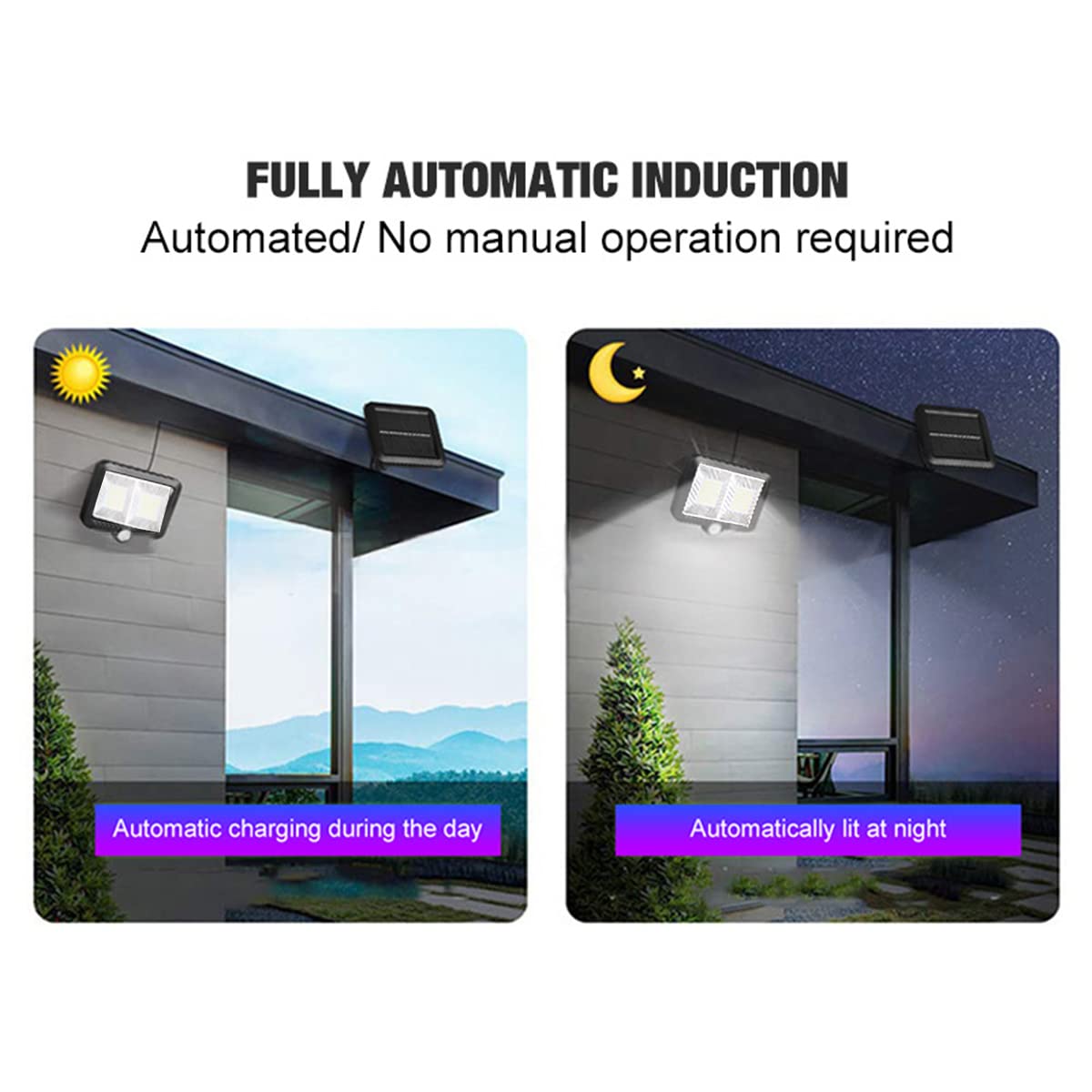 98 LED Solar Flood Lights with Motion Sensor & 16.5ft Cable - IP65 Waterproof Outdoor Security Lighting for Front Door, Backyard, Garage, Patio, Garden - Perfect for Home Security & Landscape Illumination