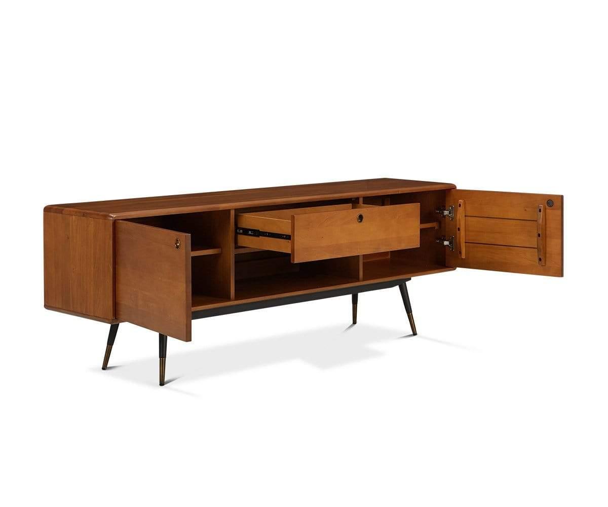 Modern TV Stand with Storage - Lanson Media Console for Living Room, Bedroom & Home Theater - Sturdy Wooden Entertainment Center for TV up to 65