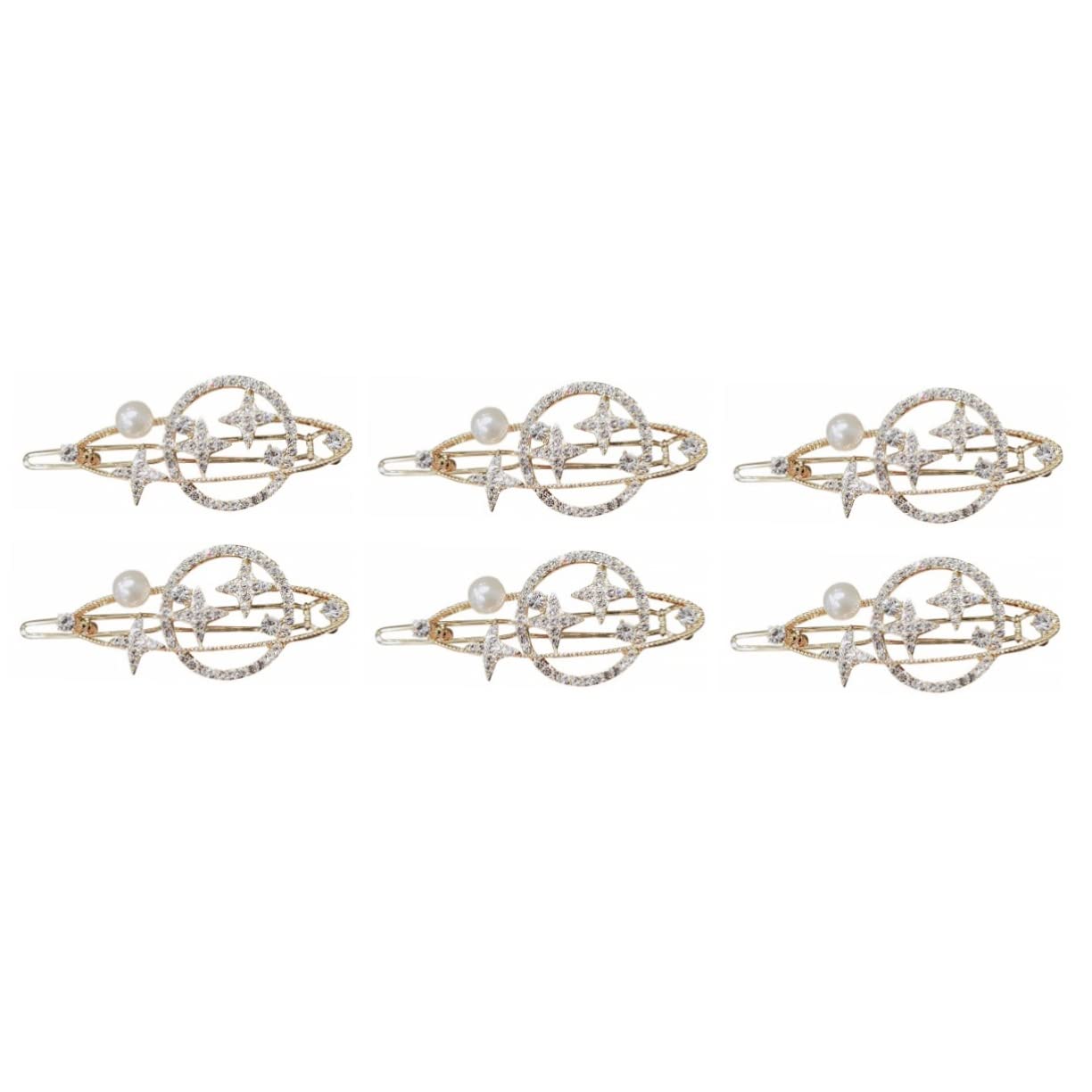 FOMIYES 6-Pack Star Hair Clips for Women & Girls - Glitter Crystal Barrettes, Hairpins & Hair Accessories for Parties, Weddings & Everyday Styling