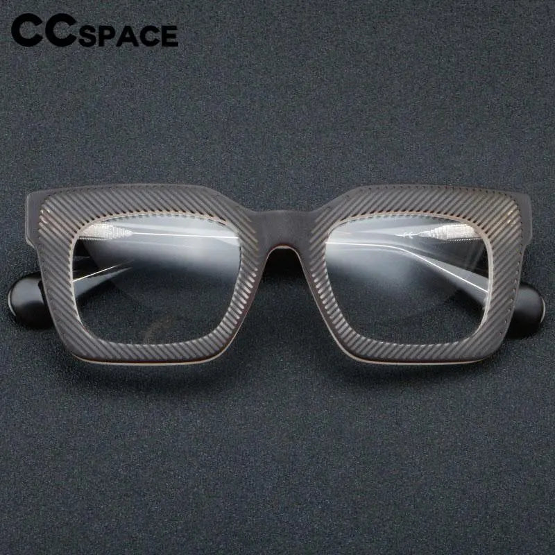 CCspace Unisex Full Rim Square Acetate Eyeglasses 56911 - Stylish & Durable Frame for Men & Women - Perfect for Work, Reading & Fashion Accessory