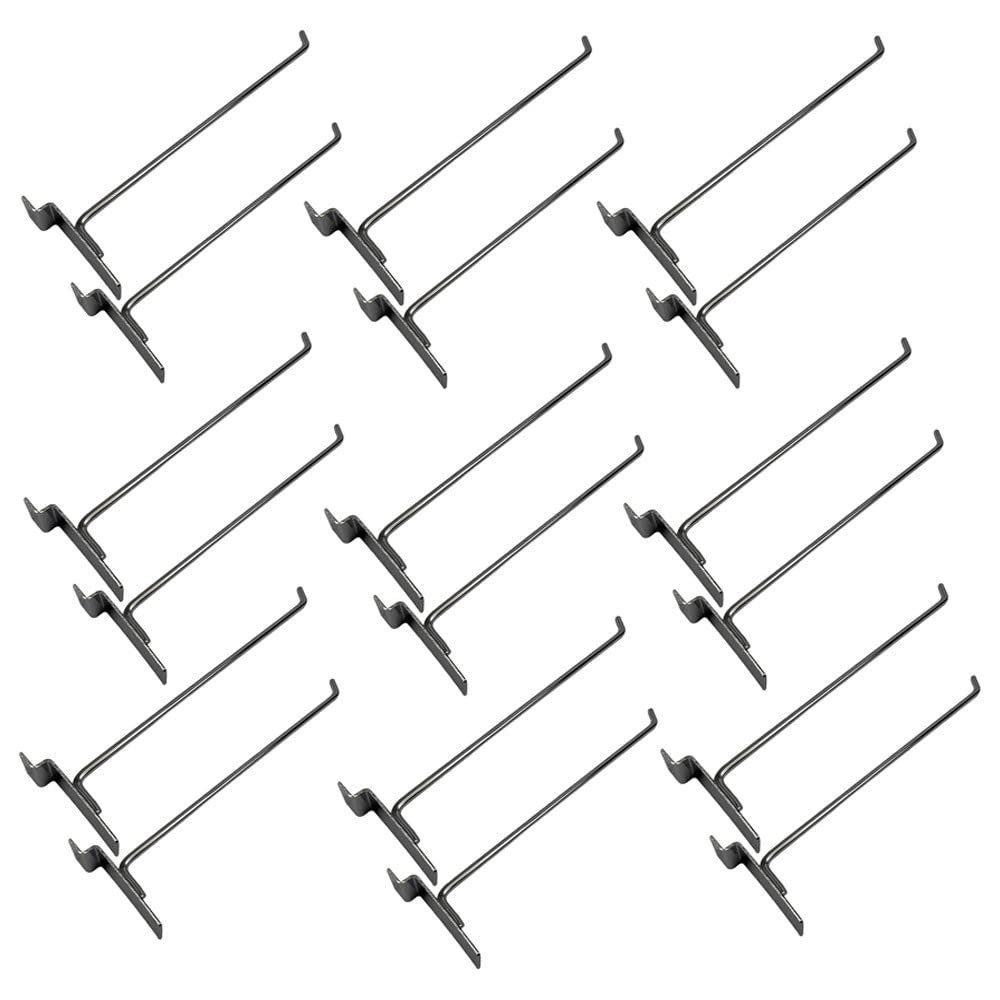 Prolinemax 24-Piece 12-Inch Chrome Slatwall Hooks - Heavy Duty Metal Wire Hangers for Retail Display & Store Organization - Perfect for Clothing, Accessories, and Home Decor Storage