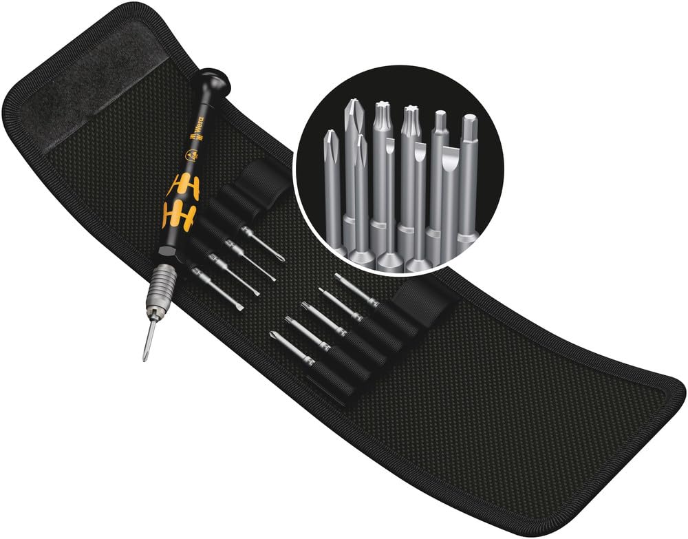 KRAFTFORM Micro-Set ESD/11 SB BIT Set Handle - Precision Screwdriver Kit for Electronics Repair, Anti-Static Tools for Phones, Laptops & Small Appliances - Perfect for DIY, Technicians & Home Use