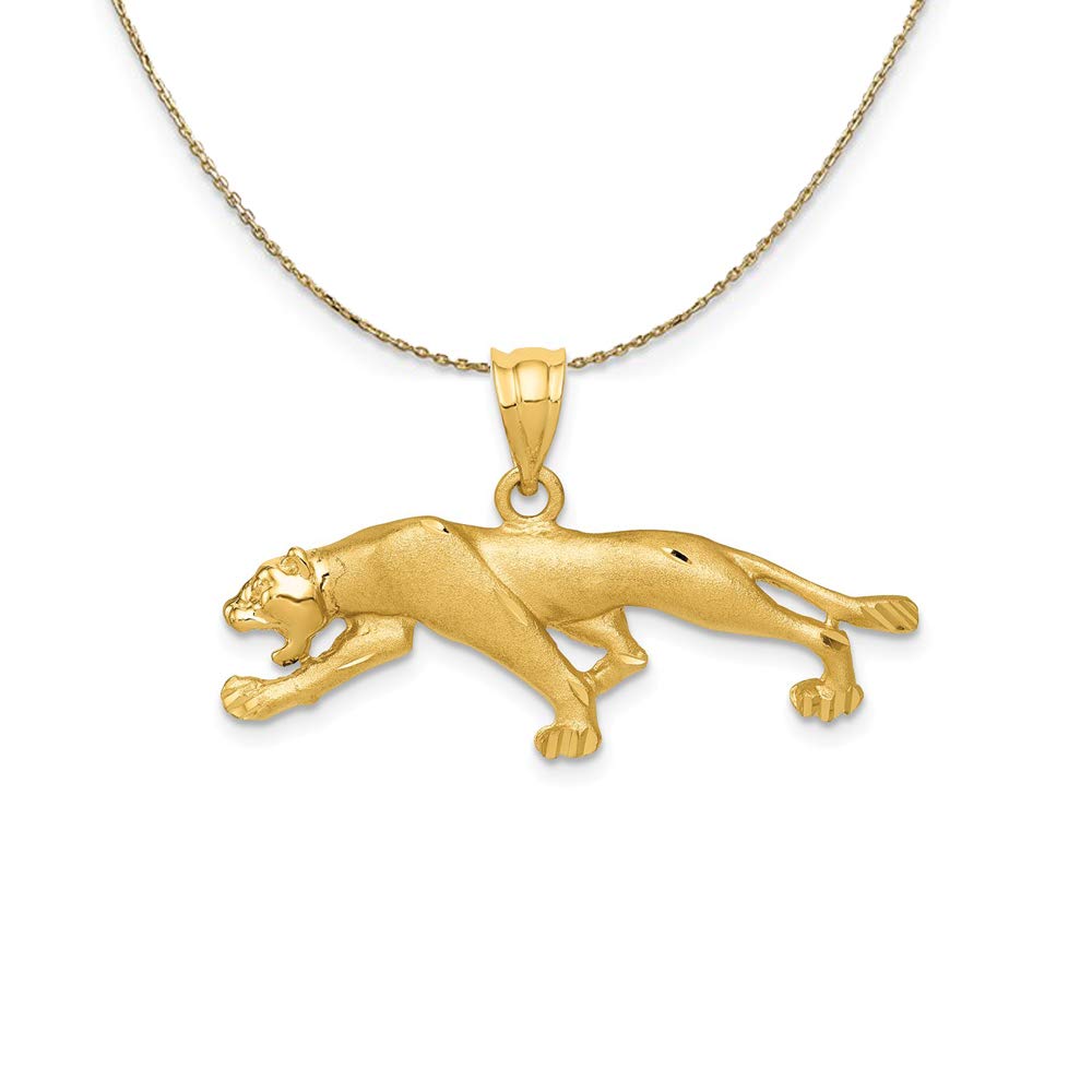 The Black Bow 14k Yellow Gold Polished and Satin Panther Necklace - Elegant Statement Piece for Evening Events and Special Occasions