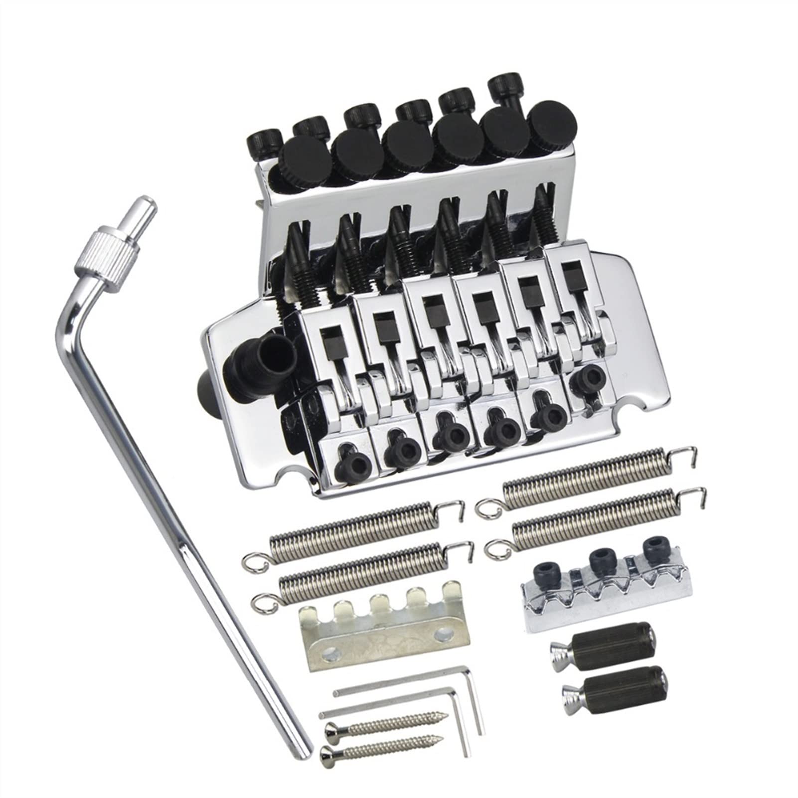 Chrome Electric Guitar Tremolo Bridge System - Double Locking Guitar Parts for Enhanced Stability & Sustain | Perfect for Rock, Metal & Shredding Performances