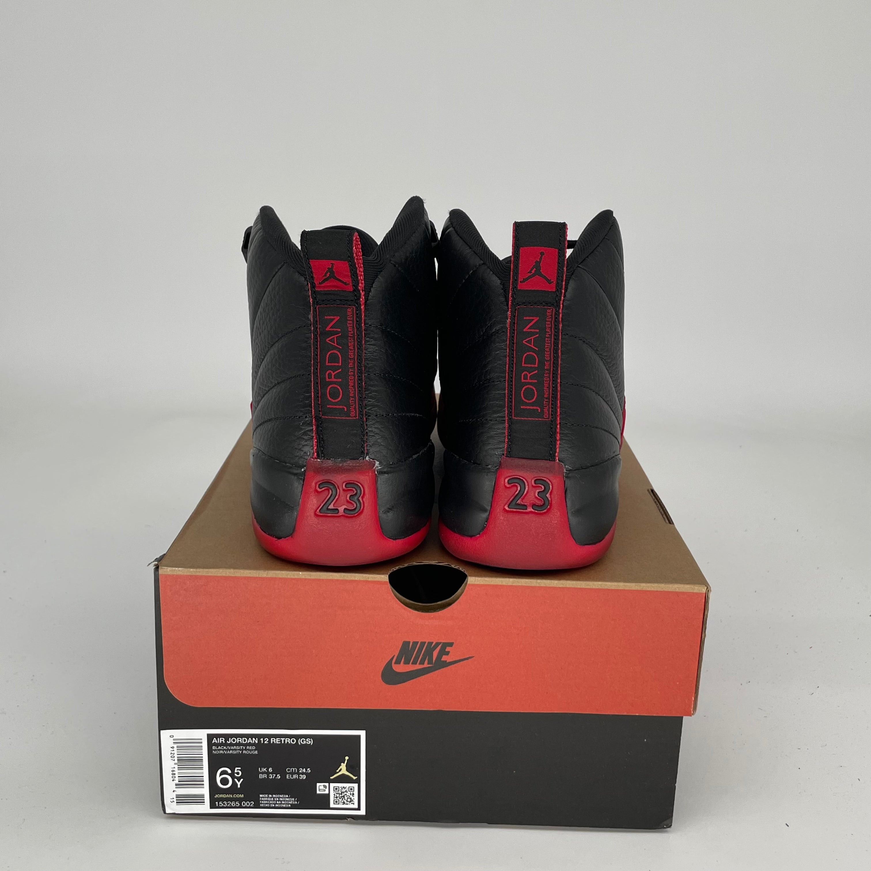 Original Air Jordan 12 Retro 'Flu Game' Basketball Shoes - Size 6.5Y (153265-002) - Men's/Women's Sneakers for Sports, Casual Wear & Collectors