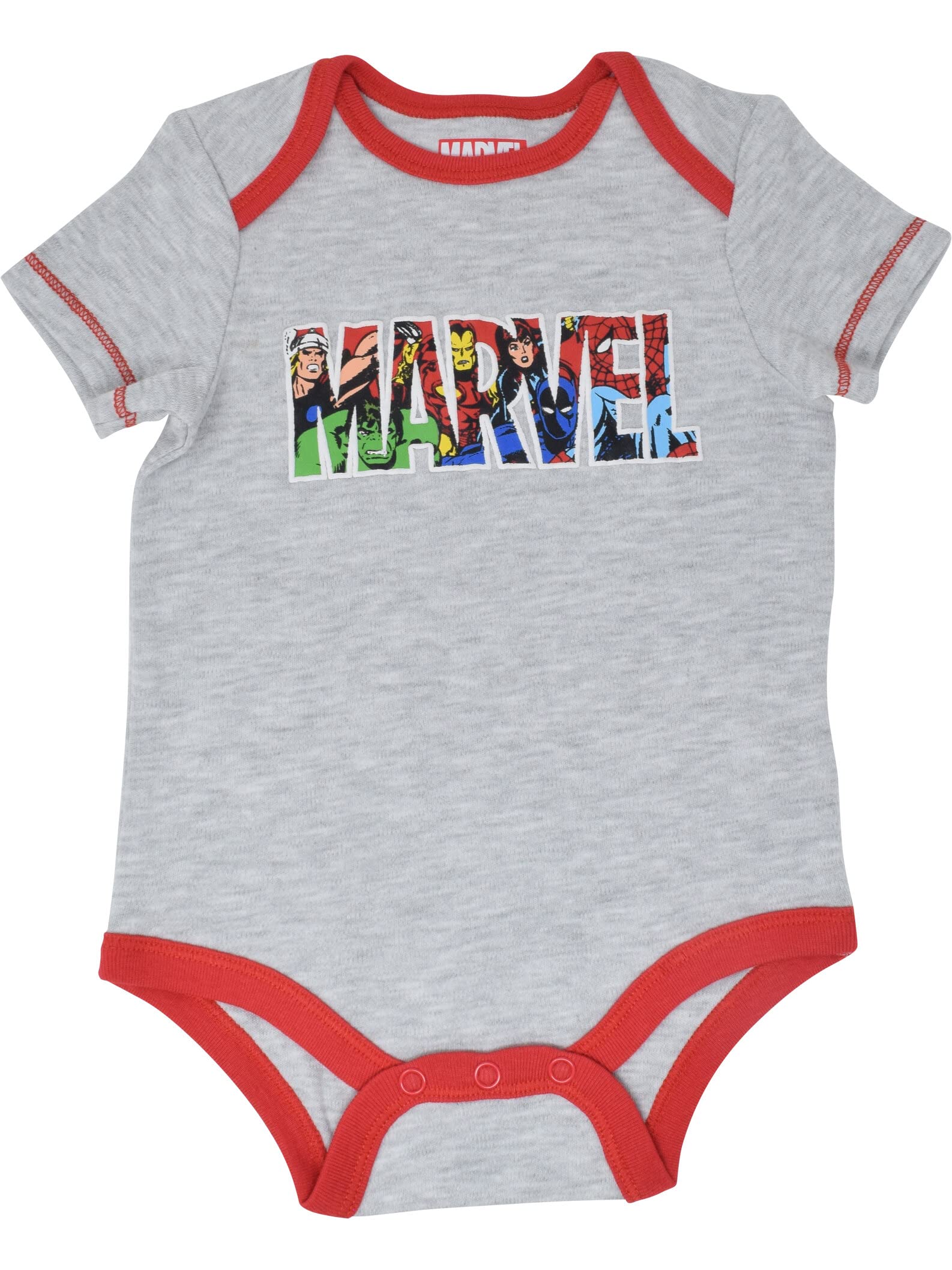 Marvel Avengers Baby Bodysuits 5-Pack - Spider-Man, Iron Man, Hulk & Captain America (Newborn to 12M) | Superhero Costume for Infants | Perfect for Halloween, Birthday Parties & Photo Shoots