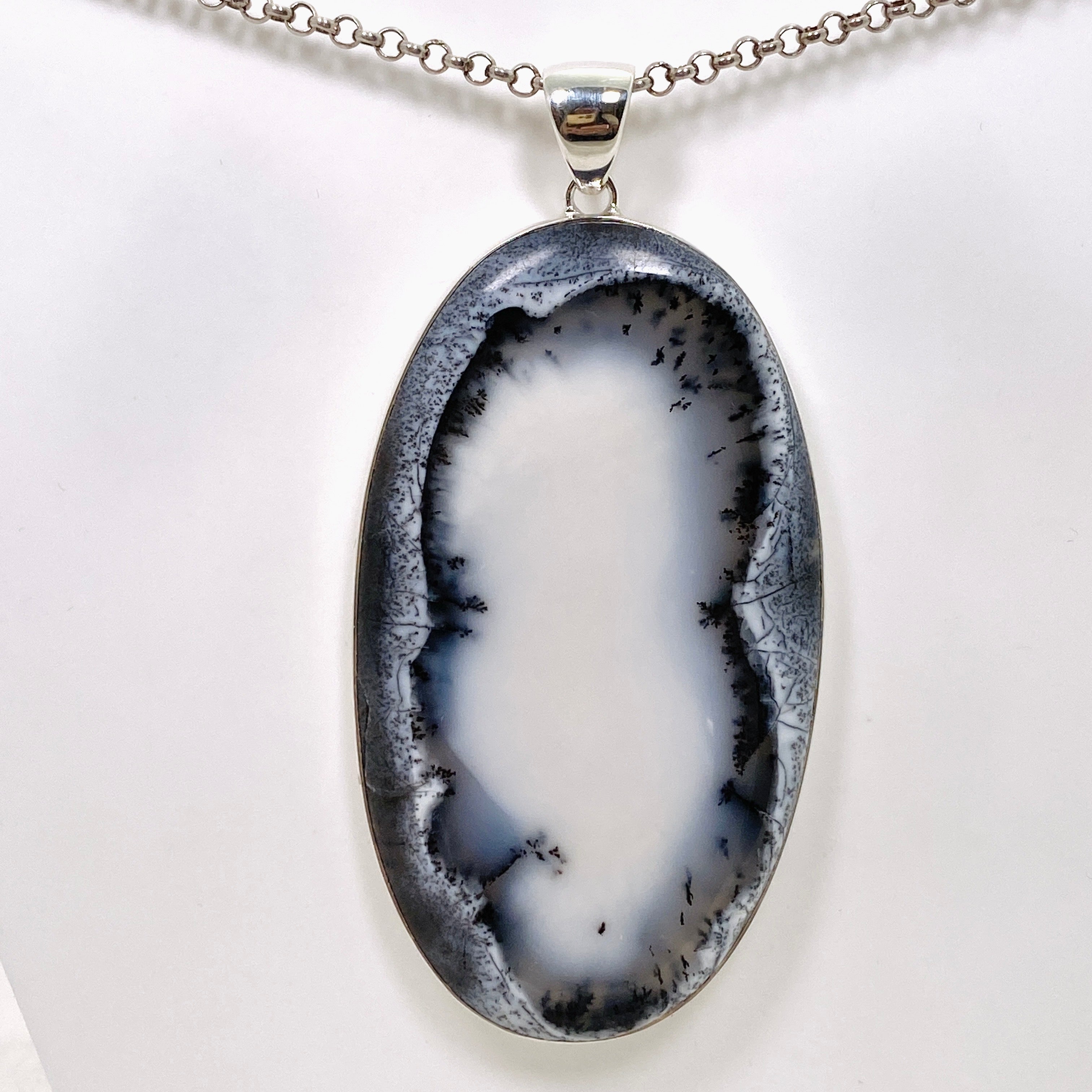 Dendritic Opal Oval Cabochon Pendant - Natural Gemstone Jewelry for Women - Perfect for Necklace Making & Gift Giving