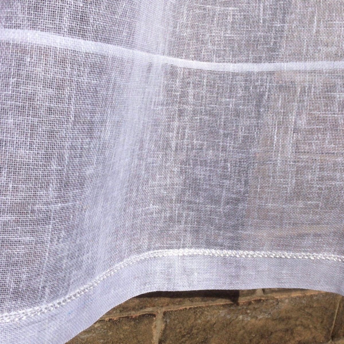 Croft Sheer White Panel Linen Voile Window Curtains - Light Filtering Privacy Drapes for Living Room, Bedroom & Office (Set of 2 Panels)