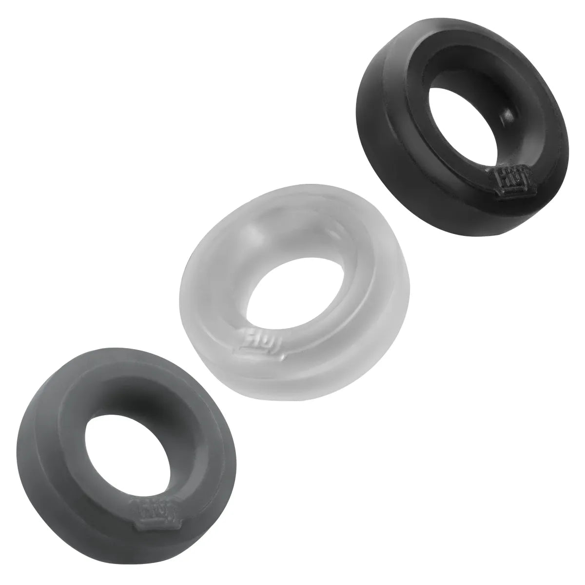 HUJ C Ring 3 Pack - Tarnish Resistant, Clear & Grey Stackable Rings for Women - Perfect for Layering, Everyday Wear & Gift Giving