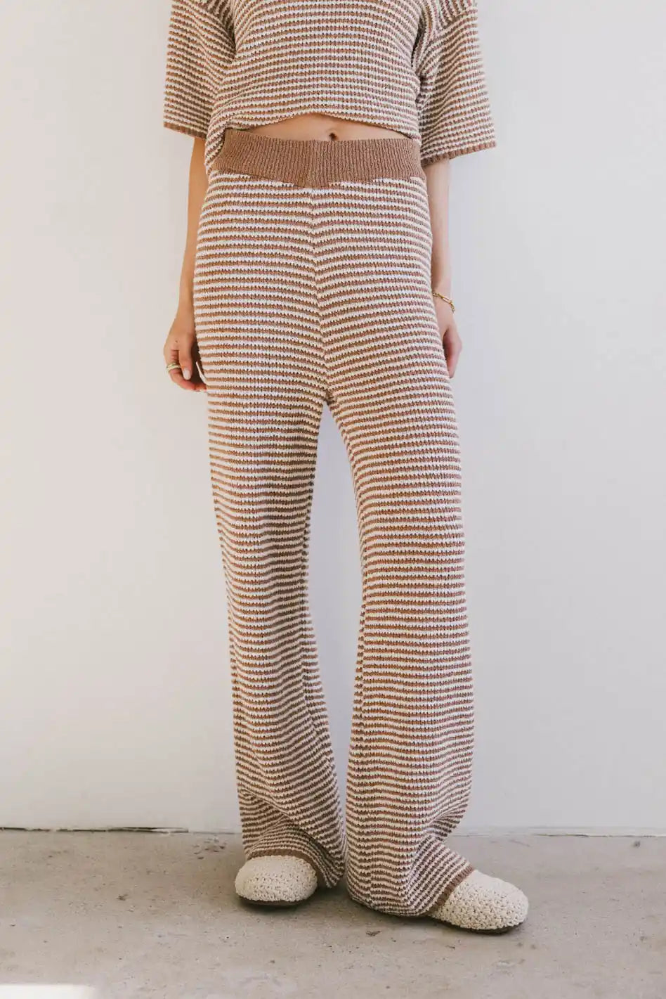 Matilda Striped Knit Pants for Women - Soft Comfortable Lounge Pants - Perfect for Yoga, Home Wear & Casual Outfits - FINAL SALE