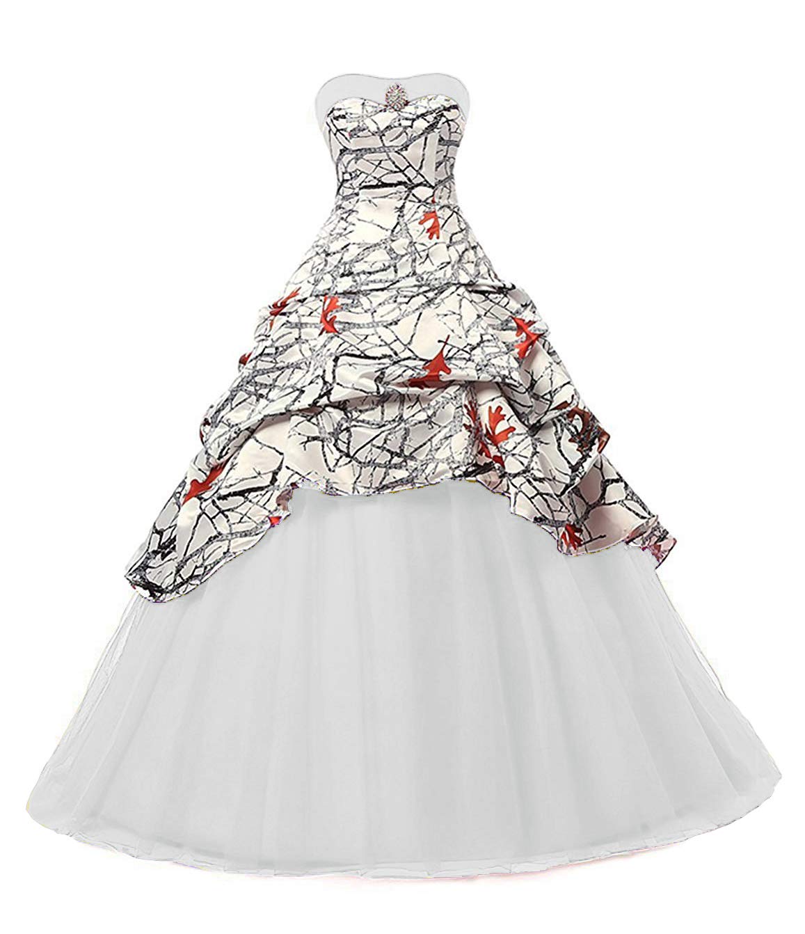 iLovewedding White Camo Wedding Dress - Tulle Ball Gown for Prom, Quinceañera & Bridal | Elegant Formal Gowns for Weddings, Parties & Special Occasions
