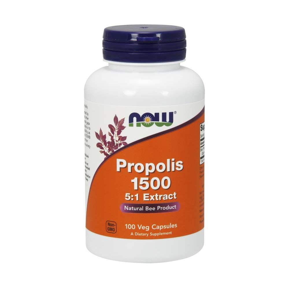 Now Foods Propolis 1500mg - 100 Capsules (Pack of 3) | Premium Bee Propolis Supplement for Immune Support, Antioxidant Boost & Throat Health - Perfect for Daily Wellness, Cold Season & Natural Immune Defense