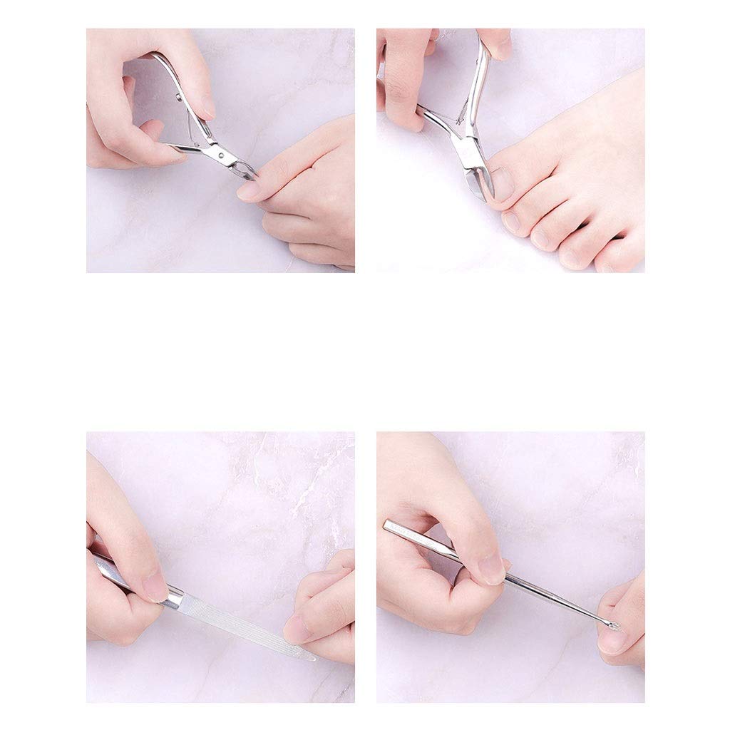 Professional 13-Piece Manicure & Pedicure Set with Blue Leather Case - Nail Clippers, Cuticle Care Tools, Beauty Kit for Home & Salon Use - Perfect Gift for Women & Men