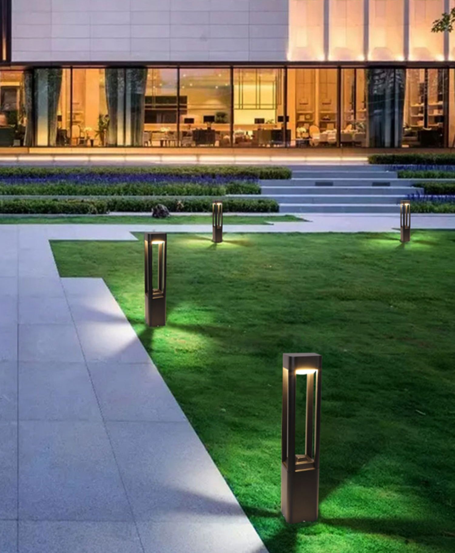 Outdoor Rectangular Column Garden Light - Waterproof LED Landscape Lighting for Patio, Yard, and Pathway Decor