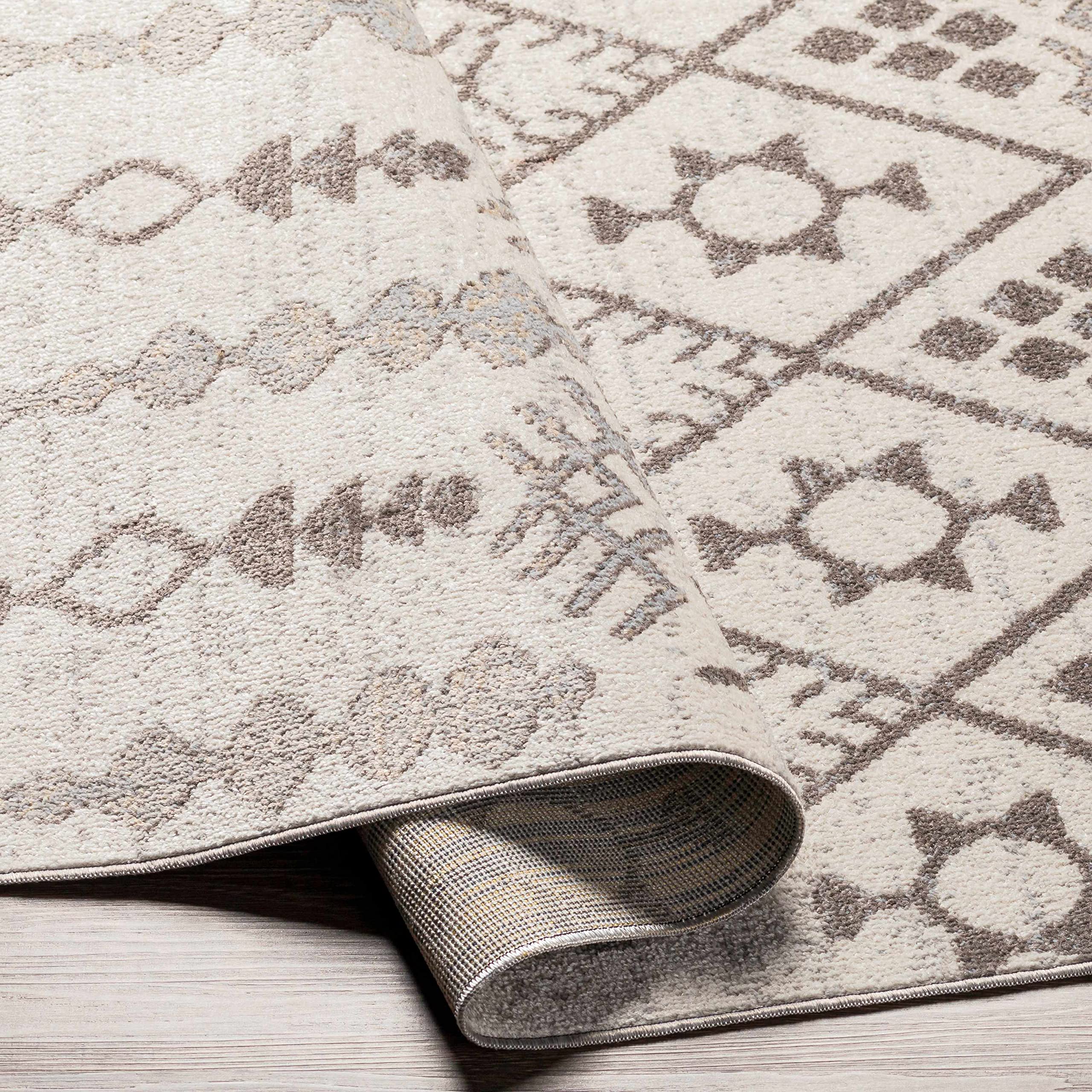 Hauteloom Bantog Machine Washable Area Rug for Living Room & Bedroom - Soft Brown & Gray Modern Design - 6'7