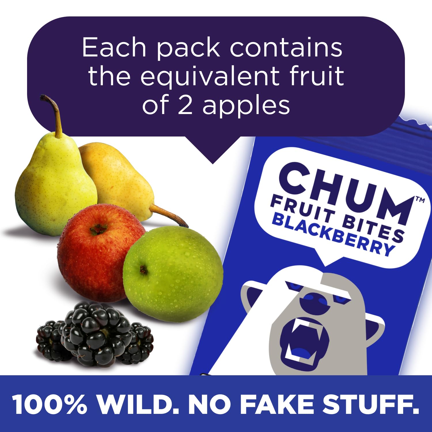 Chum Fruit Bites 100% Real Fruit Snacks - Berry Flavor, 72-Pack | Healthy Non-GMO Snacks with No Added Sugar or Preservatives | Nut-Free, Gluten-Free, Vegan, Kosher & Paleo Certified | Perfect for School Lunches, Office Snacks & On-the-Go Energy Boost