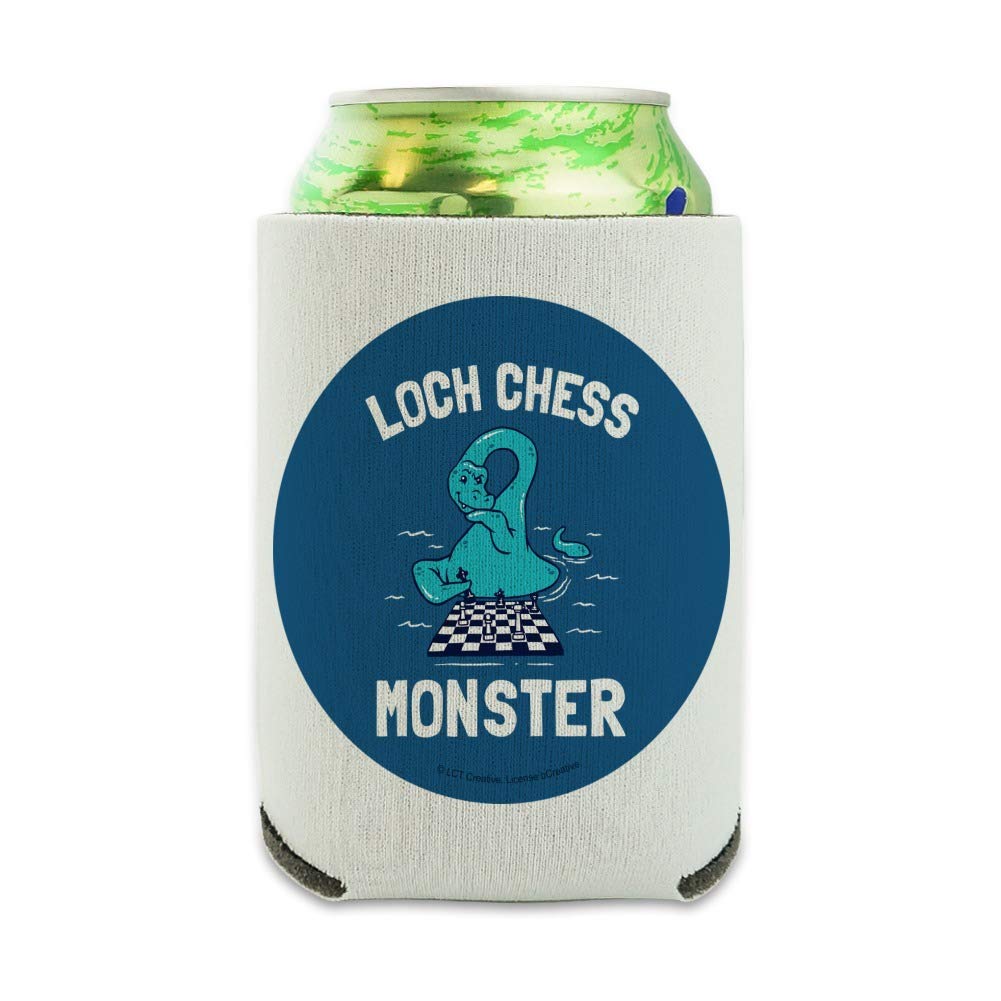 Loch Ness Monster Funny Chess Can Cooler - Insulated Collapsible Drink Sleeve & Beverage Holder for Beer, Soda & Cans - Perfect for Parties, Picnics & Game Nights
