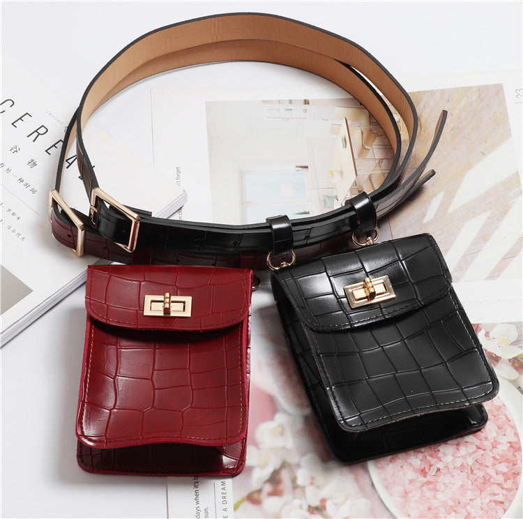Vegan Leather Women's Belt Bag Mini Crossbody Bag - Fashionable Waist Pack for Travel, Running, and Everyday Use