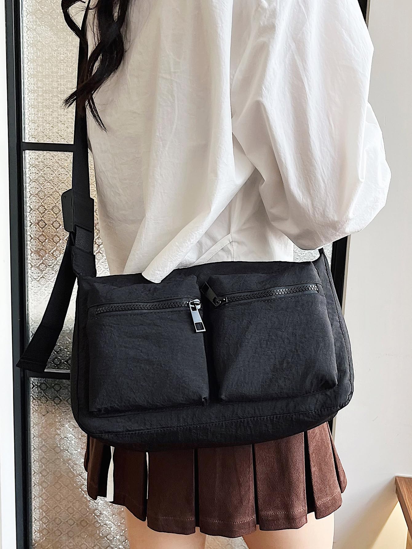 Stylish Nylon Crossbody Messenger Bag for Women - Lightweight Shoulder Bag with Multiple Pockets for Work, College & Daily Use | Perfect for Commuting, Travel & Shopping
