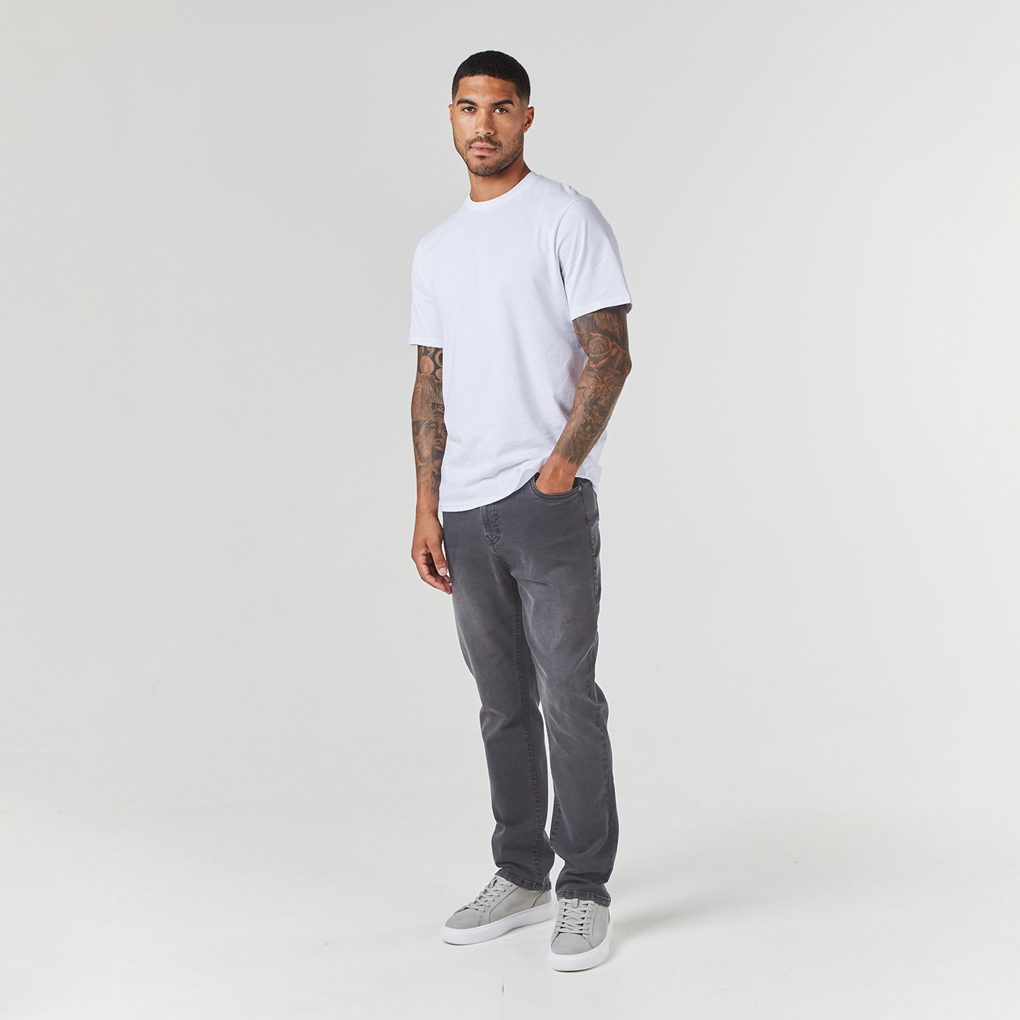 Straight Leg Denim Jeans for Women - Grey Wash Distressed Skinny Jeans | Casual Wear, Street Style & Everyday Comfort